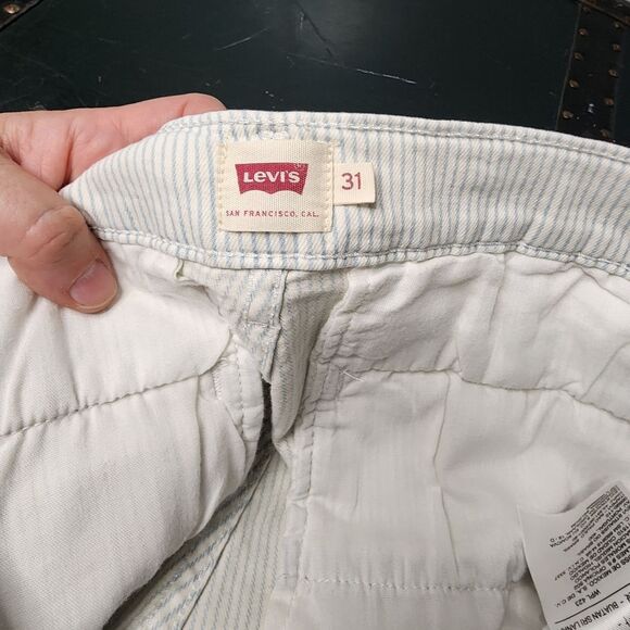 Levi’s Pin Stripe Cuffed Denim Chino Shorts Woman's Size 31 - Picture 4 of 8